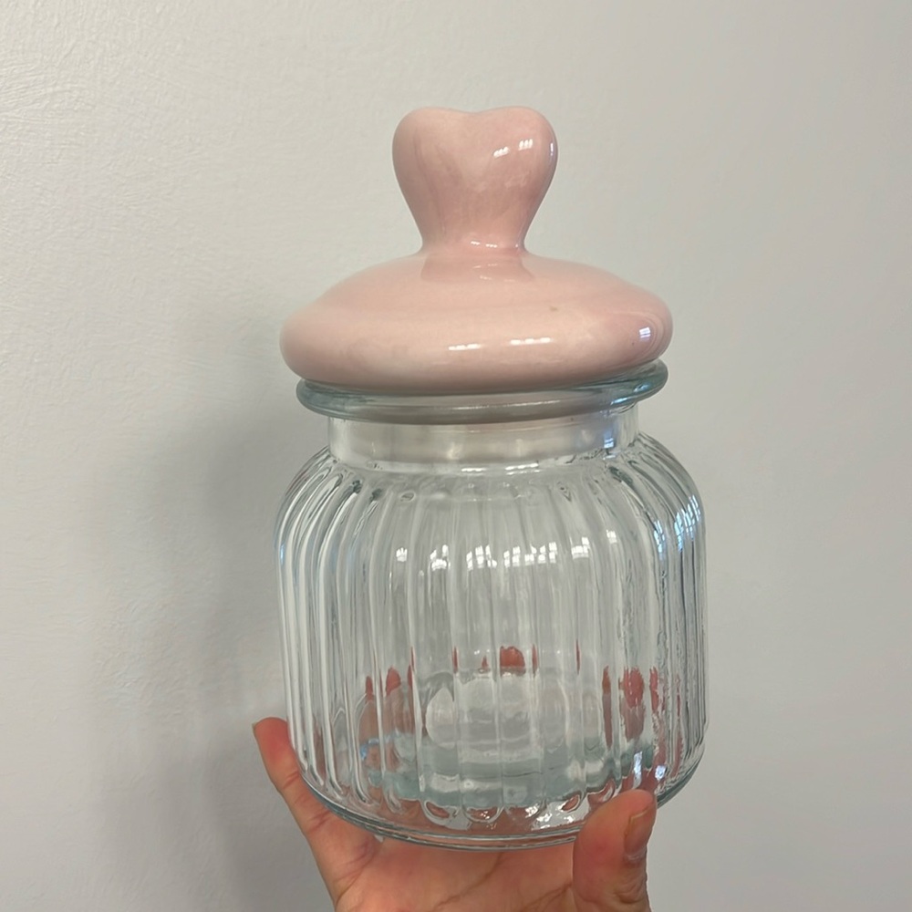 Valentine’s Glass Container with Heart Lid